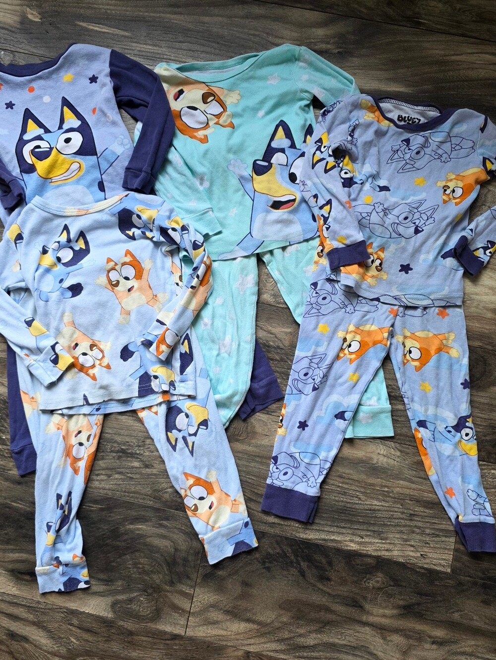 Lot of 4 Bluey Long Sleeve PJs